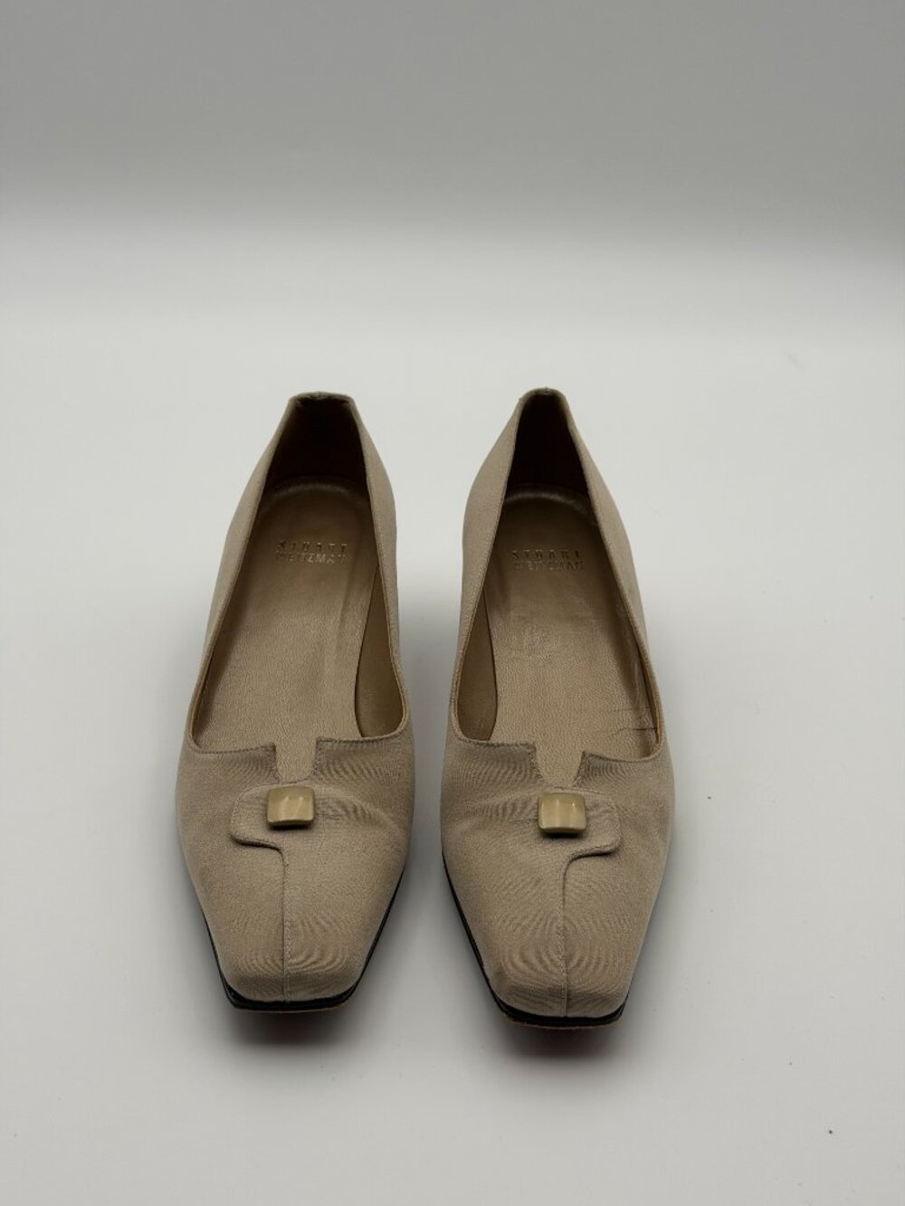 Stuart Weitzman Beige Square Toe Flats